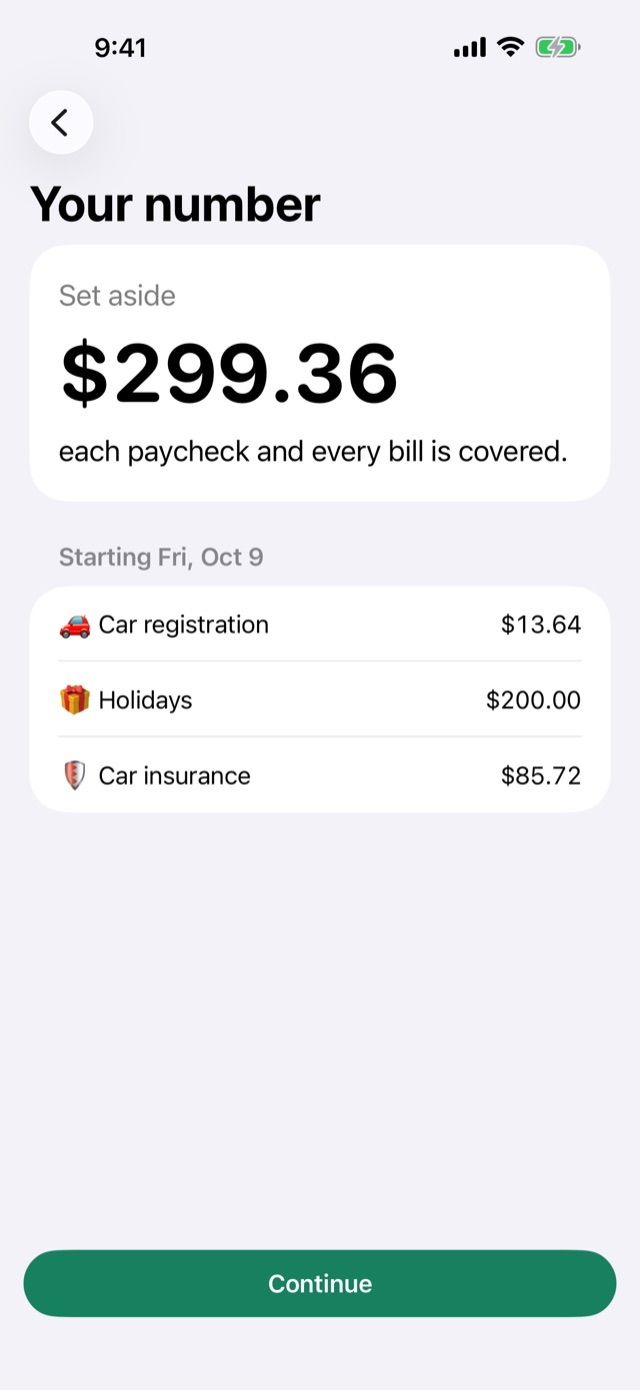 Your number: the amount to set aside this payday